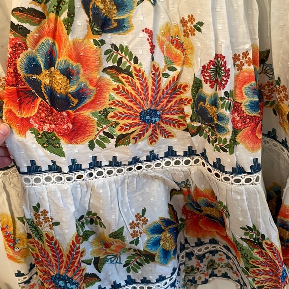 Farm Rio Off-White Delicate Garden Midi Dress new with tags - Picture 10 of 13